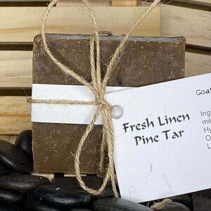 Fresh Linen Pine Tar Goat Milk Soap Bar